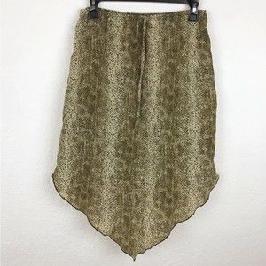 Y2K Snake Animal Print Asymmetrical Skirt Lettuce Hem 90s Festival Xhilaration